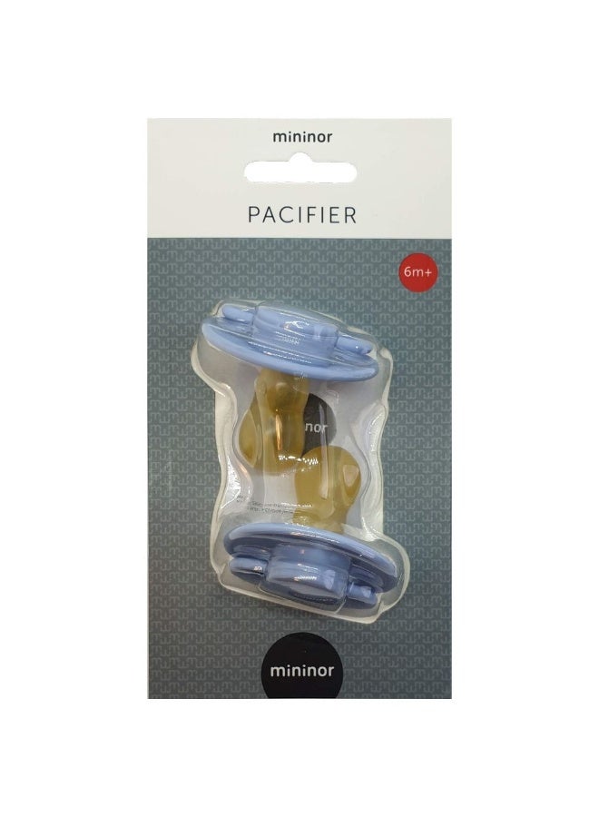 Mininor Round Pacifier Latex  6M+  2pcs  Nordic Sky Blue - Image 2