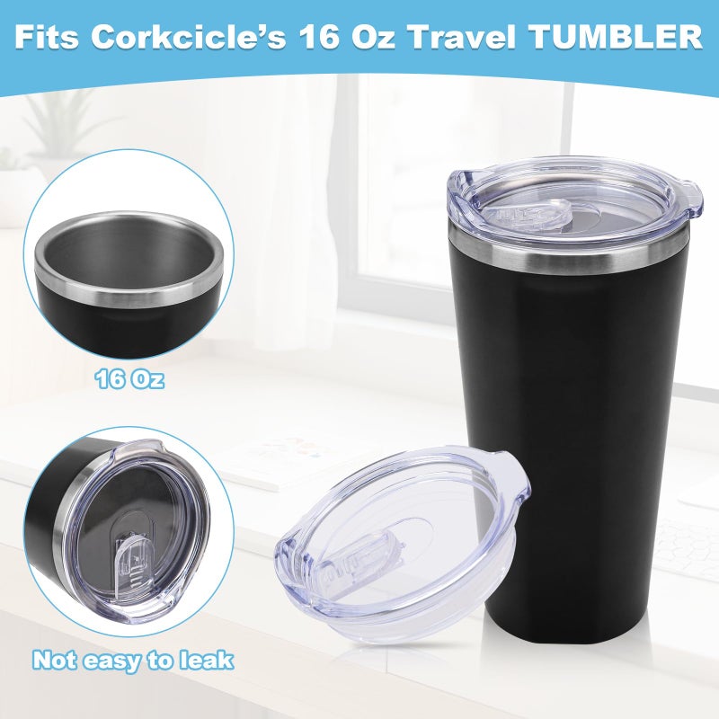 Engorgio 16oz Replacement Lid for Corkcicle Tumbler,Double Sealing Spill Proof Replacement Top Compatible with 16 oz Cork cicle Travel Coffee Mug,2.9in Drink Cup Lids Fit for Corkcicle Water Bottle - Image 5