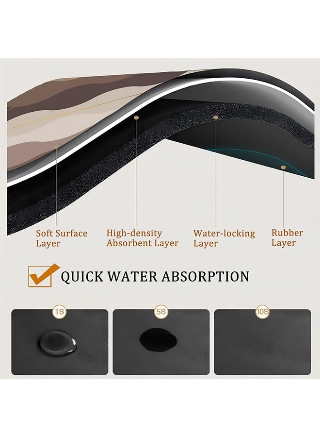 Peachjoy Coffee Maker Mat for Countertop, Absorbent Drying Mat Coffee Bar Accessories, Dish Drying Mat for Kitchen, Absorbent Quick Drying Mat for Kitchen Counter Coffee Machine Mat 40x60cm (Retro Plaid)  - Image 5