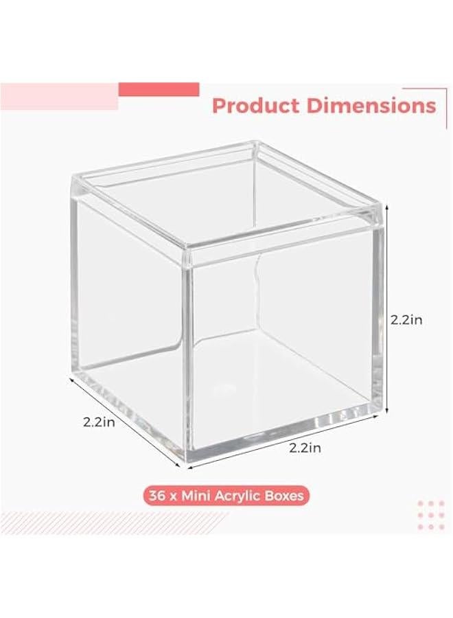 Arabest 18PCS Clear Acrylic Boxes, Small Clear Boxes with Lids, 2.2 x 2.2 x 2.2 in Plastic Square Cube, Square Display Box, Clear Container Boxes for Candy Pill Earring Jewelry Tiny Beads  - Image 5