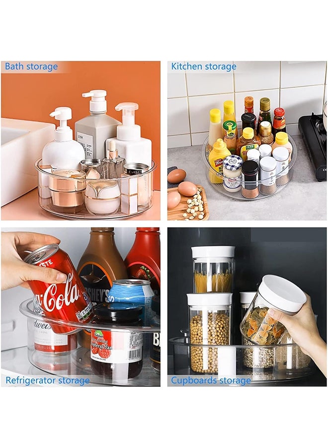 UREVO 2 Pack Lazy Susan Turntable Organizer Rotates 360 Degrees, Spice Rack Turntable Organizers, Kitchen Organiser Turntable Cupboard Organiser for Cabinet, Pantry, Fridge, Countertop - Image 5