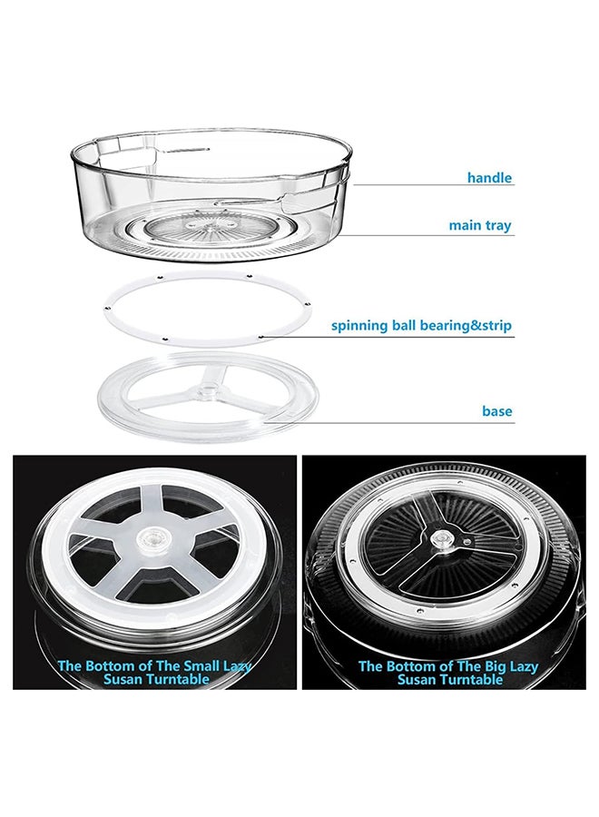 UREVO 2 Pack Lazy Susan Turntable Organizer Rotates 360 Degrees, Spice Rack Turntable Organizers, Kitchen Organiser Turntable Cupboard Organiser for Cabinet, Pantry, Fridge, Countertop - Image 3