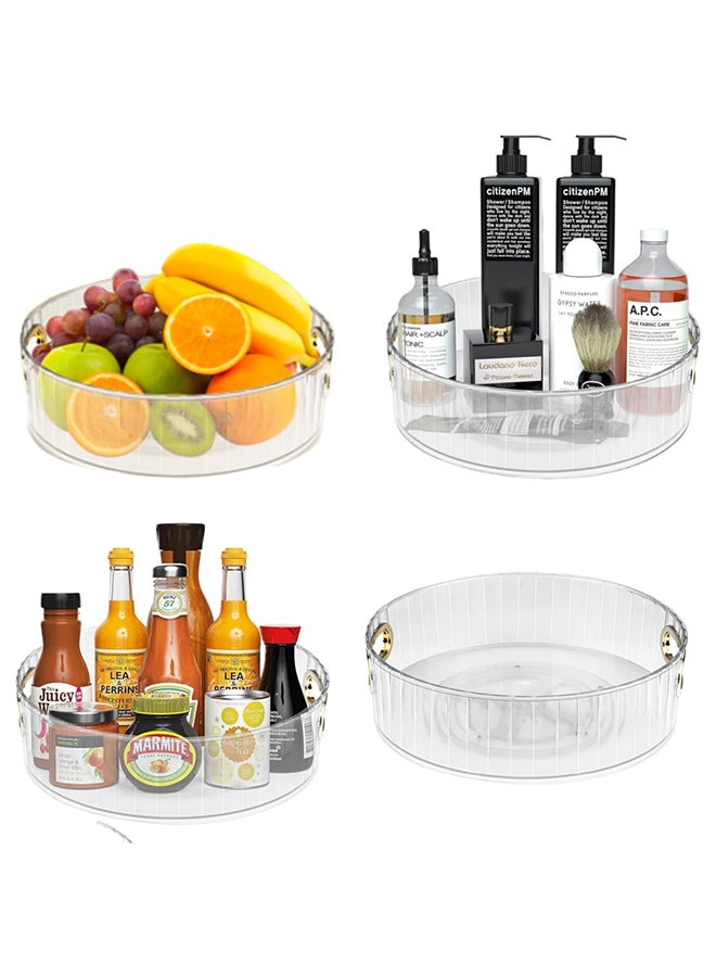 UREVO 2 Pack Lazy Susan Turntable Organizer Rotates 360 Degrees, Spice Rack Turntable Organizers, Kitchen Organiser Turntable Cupboard Organiser for Cabinet, Pantry, Fridge, Countertop - Image 2