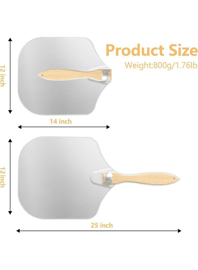 Luvan Aluminum Metal Pizza Peel With Foldable Wooden Handle - 12x14 Inch Paddle Spatula for Oven, Baking Homemade Pizza Bread - Image 2