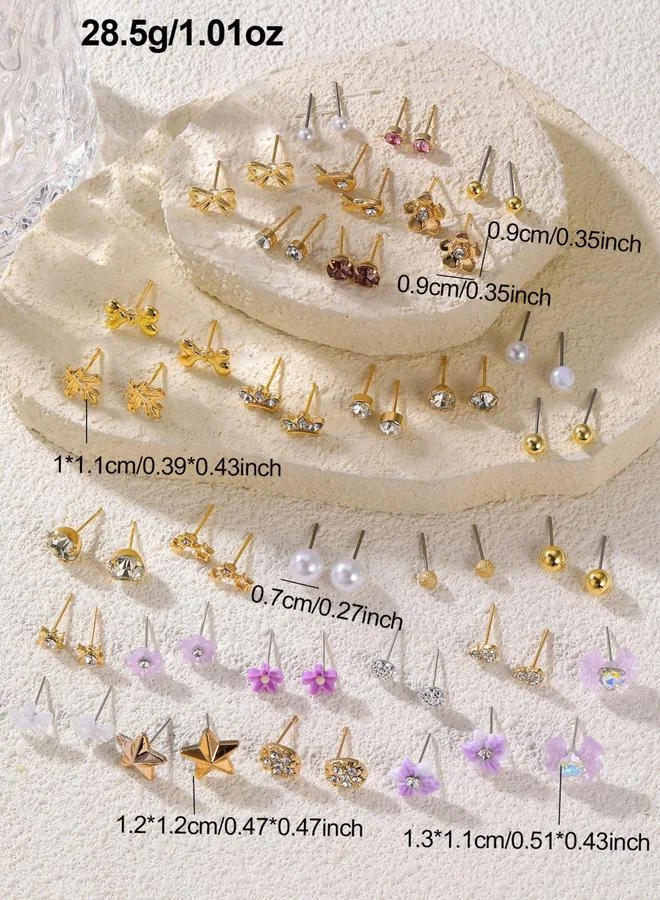 Take Two  Set of 30 - Assorted Stud Earrings for Women | Best Price UAE