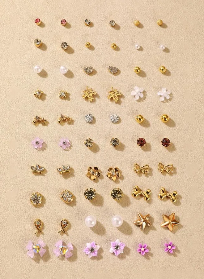 تايك تو مجموعة من 30 زوج أقراط صغيرة متنوعة