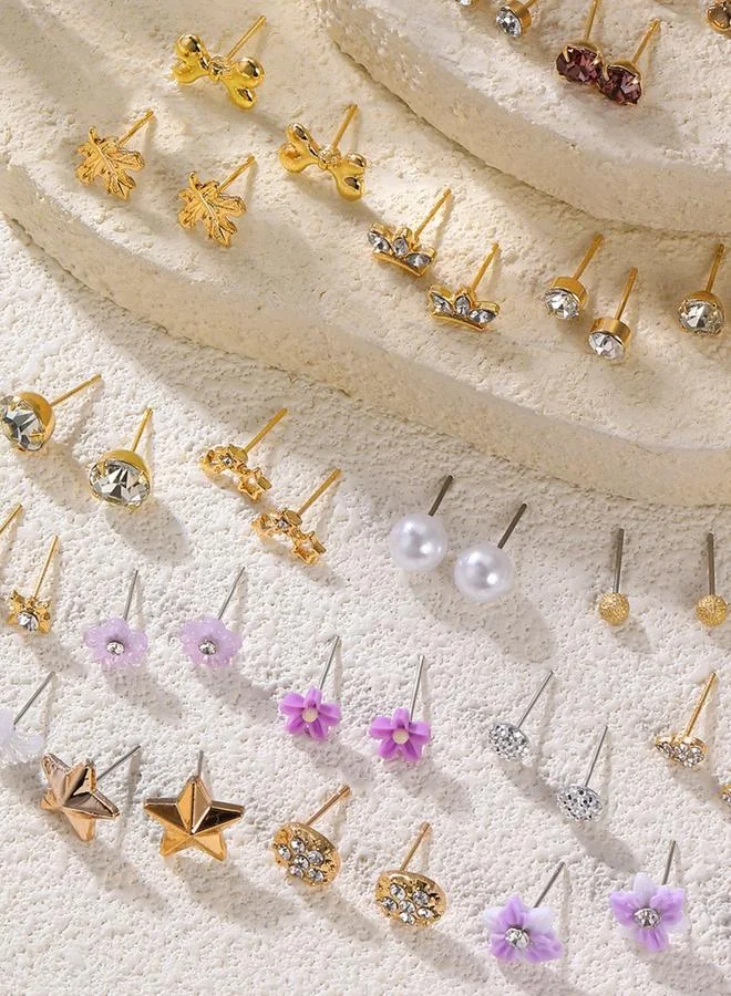Take Two  Set of 30 - Assorted Stud Earrings for Women | Best Price UAE