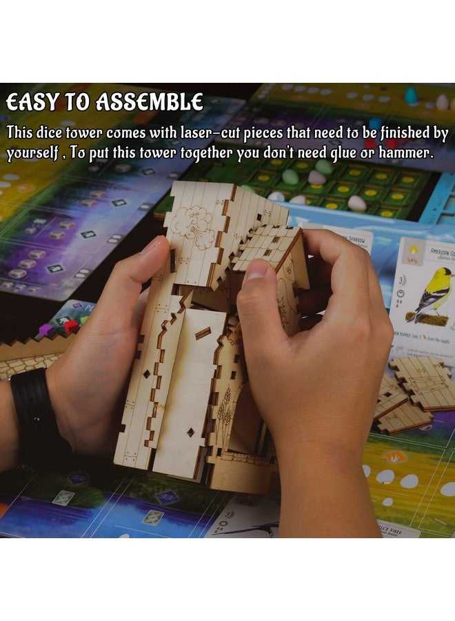 CZYY Bird Feeder Dice Tower with Tray Wood Laser Cut Perfect for Wingspan and Other Tabletop Games - Image 5