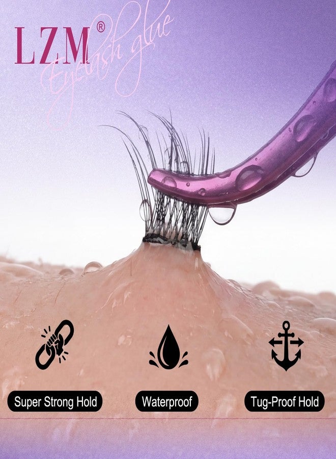 LZM Lash Bond and Seal Long-Lasting 72H Eyelash Cluster Glue Waterproof Lash Cluster Glue Strong Adhesive Easy to Use Eyelash Bond and Seal 5ml + 5ml (P02) - Image 3