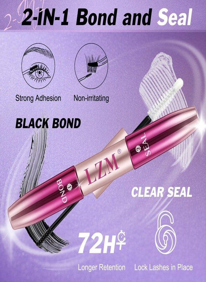 LZM Lash Bond and Seal Long-Lasting 72H Eyelash Cluster Glue Waterproof Lash Cluster Glue Strong Adhesive Easy to Use Eyelash Bond and Seal 5ml + 5ml (P02) - Image 2