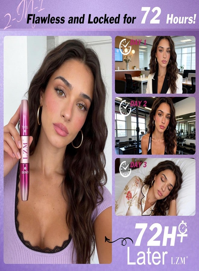 LZM Lash Bond and Seal Long-Lasting 72H Eyelash Cluster Glue Waterproof Lash Cluster Glue Strong Adhesive Easy to Use Eyelash Bond and Seal 5ml + 5ml (P02) - Image 4