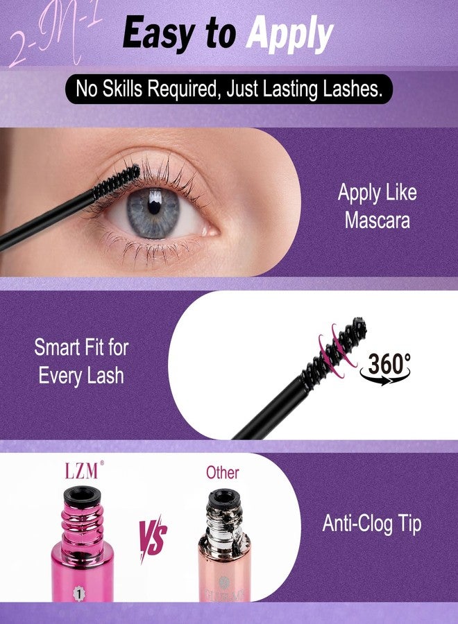 LZM Lash Bond and Seal Long-Lasting 72H Eyelash Cluster Glue Waterproof Lash Cluster Glue Strong Adhesive Easy to Use Eyelash Bond and Seal 5ml + 5ml (P02) - Image 5