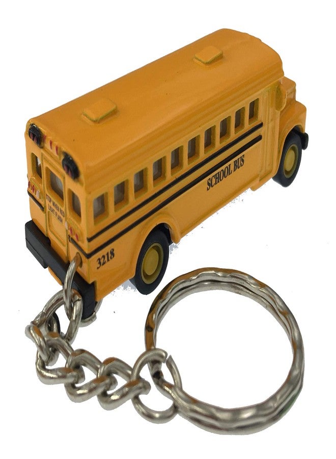 KiNSFUN Classic Mini School Bus 2.5 Inches Die Cast Metal Model Key Chain Box of 12 - Image 4