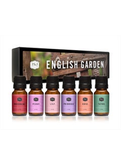 P&J Trading Fragrance Oil English Garden Set | Rose, Woodbine, Thyme, Primrose, Lily, Peonies Candle Scents for Candle Making, Freshie Scents, Soap Making Supplies, Diffuser Oil Scents  - Image 1