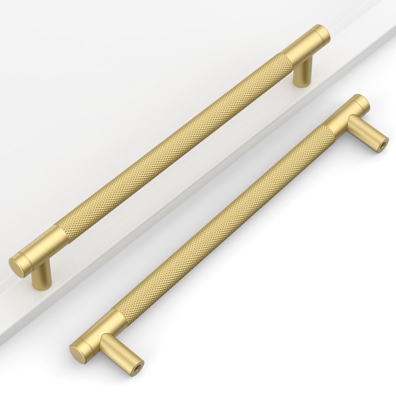 Coinkoly 10 Pack 75192mm Gold Cabinet Pulls Knurled Kitchen Cabinet Handles Drawer Pulls Cupboard Hardware for Cabinets - Image 2