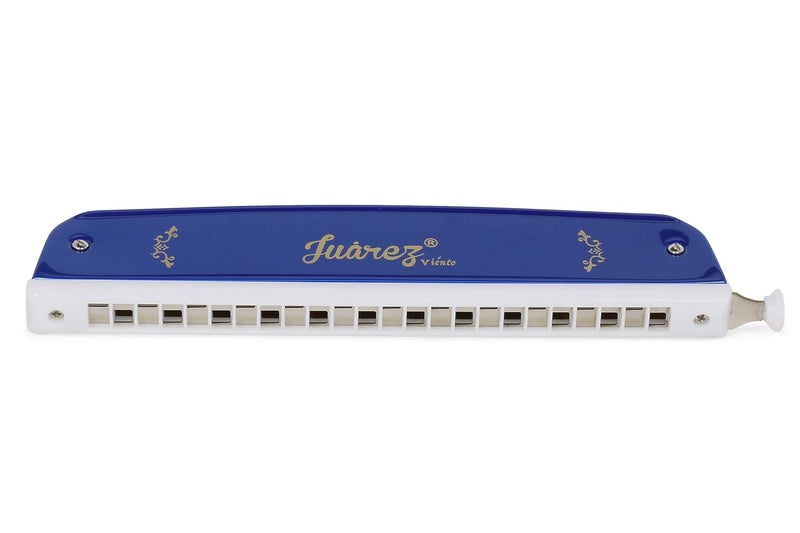 Juarez 24 Holes JRH24CHBL Harmonica Brass Reed Plate Aluminum Cover Chromatic Tower Mouth Organ With case Blue - Image 2