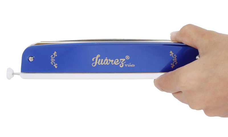 Juarez 24 Holes JRH24CHBL Harmonica Brass Reed Plate Aluminum Cover Chromatic Tower Mouth Organ With case Blue - Image 4
