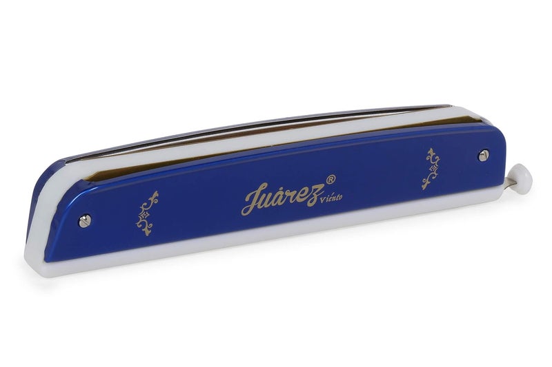 Juarez 24 Holes JRH24CHBL Harmonica Brass Reed Plate Aluminum Cover Chromatic Tower Mouth Organ With case Blue - Image 3