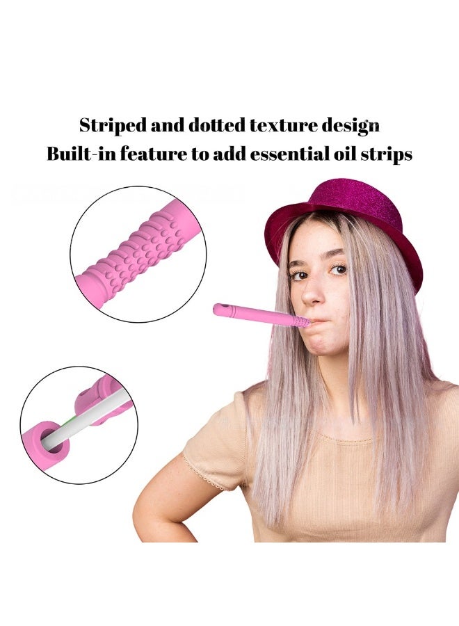Generic 3-PCS Essential Oil Breather，Breathable Silicone Chew Stick，Decompression Creative Respirator, Relieve Tension and Stress and Improve Concentration（Strawberry flavor）  - Image 2