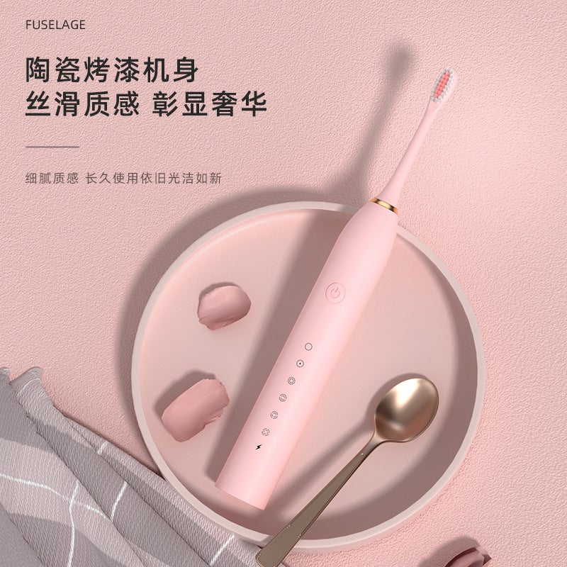 Upgraded Rechargeable Electric Toothbrush Adult Six-Gear Couple Suit Rechargeable Toothbrush Travel Portable Soft Brush - Image 4