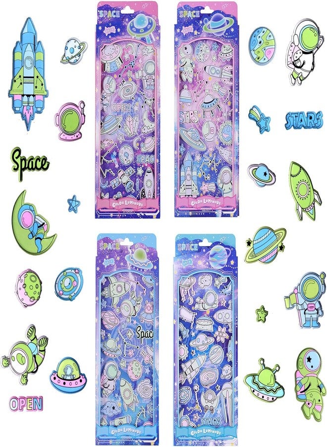 Parshya Kawaii 3D Puffy Stickers for Kids, 3D Stickers for Craft Book & Scrapbook, Self-Adhesive Kawaii Stickers Set, Cute Stickers for Girls and Boys(Random Theme) (Space Stickers 4 Sheet) - Image 1