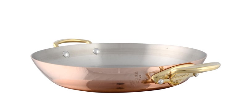 Mauviel Mauviel MHeritage 150 B 15mm Polished Copper  Stainless Steel Round Pan With Bronze Handles 126in Made in France 