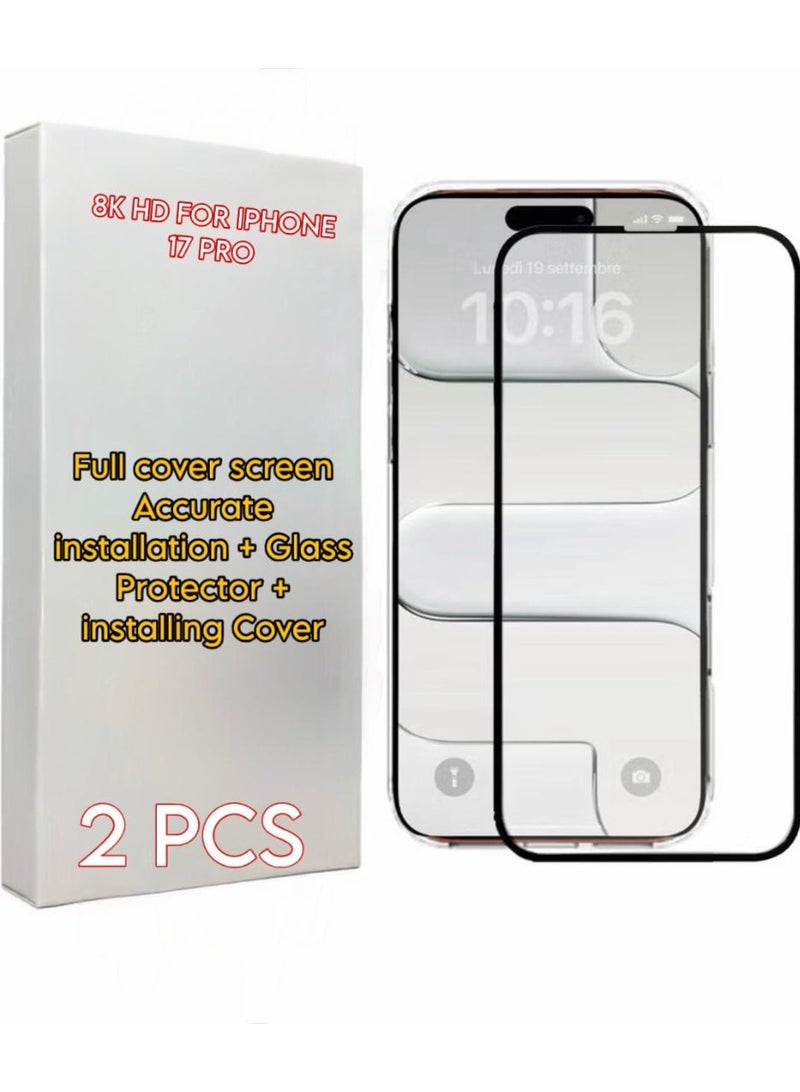 iPhone 17 Pro Set of Two 8K Ultra HD Glossy Tempered Glass Screen Protectors - Image 1