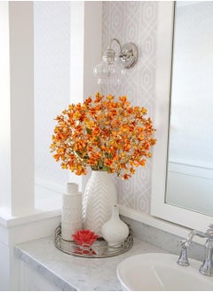 KASTWAVE 3 Pcs Orange Artificial Wildflowers - 27.6'' Long Stem Faux Flowers for Home Decor, Weddings, Parties, DIY Arrangements, Living Room, Bedroom & Kitchen  - Image 5