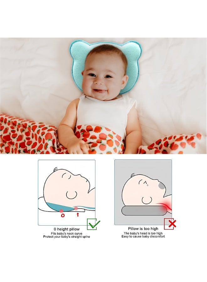 ECVV Kids Sleep Pillow for 0-12 Month Infant Baby Memory Cotton Pillow Travel Pillows Newborn Head Cushion Soft Comfortable Sleep Neck Toddler Pillows - Image 4