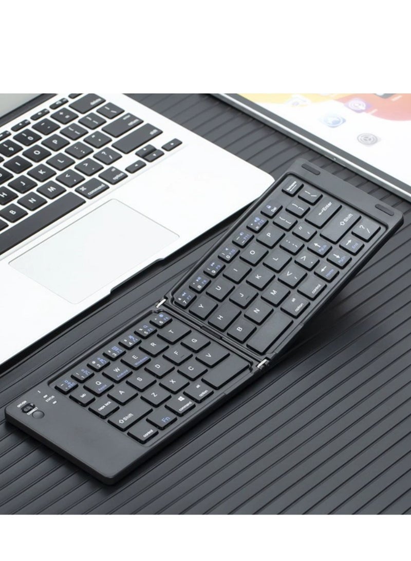 Wireless Bluetooth Two Folding Mini Keyboard Tablet Mobile Phone Notebook Three Systems Universal Portable Compact Keyboard - Image 1