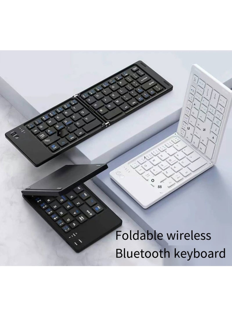 Wireless Bluetooth Two Folding Mini Keyboard Tablet Mobile Phone Notebook Three Systems Universal Portable Compact Keyboard - Image 2
