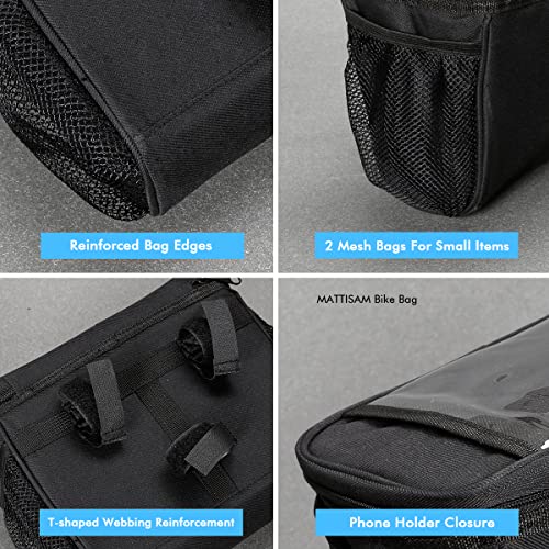 MATTISAM Bike Handlebar Bag - Front Basket with Bike Phone Mount, Bicycle Cooler Pouch Pack for Kids Girls Boys Men Women - Image 5