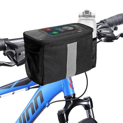 MATTISAM Bike Handlebar Bag - Front Basket with Bike Phone Mount, Bicycle Cooler Pouch Pack for Kids Girls Boys Men Women - Image 1