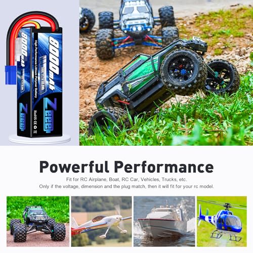 Zeee 11.1V Lipo Battery 3S 100C 8000mAh Hard Case Battery with EC5 Plug for 1/8 1/10 RC Car Model Truggy Buggy Team Associated(2 Pack) - Image 5