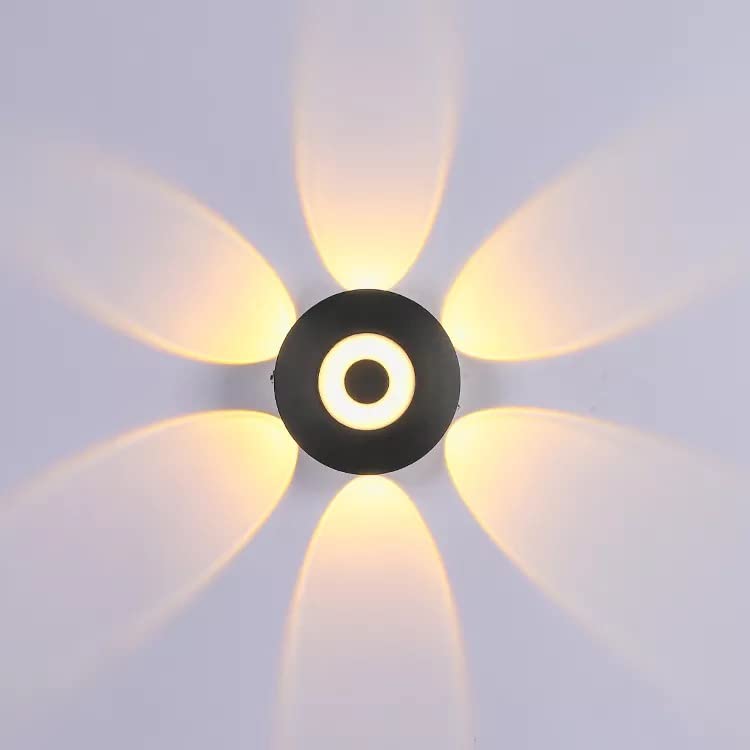 Groeien Plastic 12 (Pack Of 4) Watts Led Round Shape Six Way Indoor Outdoor Waterproof Wall Light (Warm White) (4) - Image 2