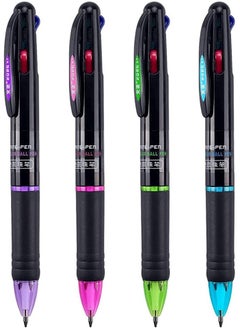 SYOSI 8Pcs Multicolor Ballpoint Pens, Retractable 4 in-1 Color Pens, 0.7mm Fine Tip Pens for Office School Supplies Planner Writing Diary Gift Pen  - Image 3