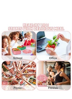 Y&D 17-Piece Bento Lunch Box for Kids and Adults with Spoon-Fork Meal Prep Containers Microwave-Safe Food Storage Salad Container Sandwich Snack Packing  - Image 5