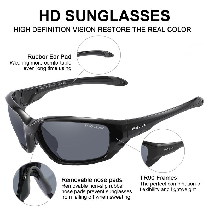بوكيلار نظارات شمسية رياضية قطبية PUKCLAR للرجال والنساء لقيادة الدراجات والجري والصيد نظارات واقية - Image 4