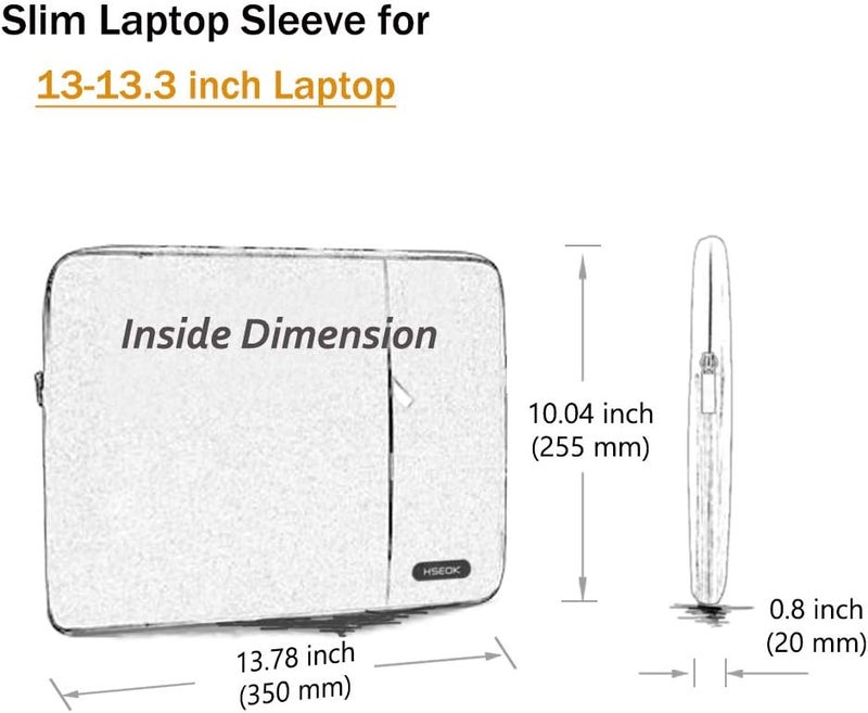 هسيوك حقيبة كمبيوتر محمول مقاس 13.3 بوصة مقاومة للماء ومعاد تدويرها متوافقة مع MacBook Pro 14 بوصة M5 M4 M3 M2 M1 وMac Air/Pro مقاس 13.3 بوصة وXPS 13 14 وأغلب أجهزة الكمبيوتر المحمولة الشهيرة مقاس 13-14 بوصة، B02K06 - Image 2