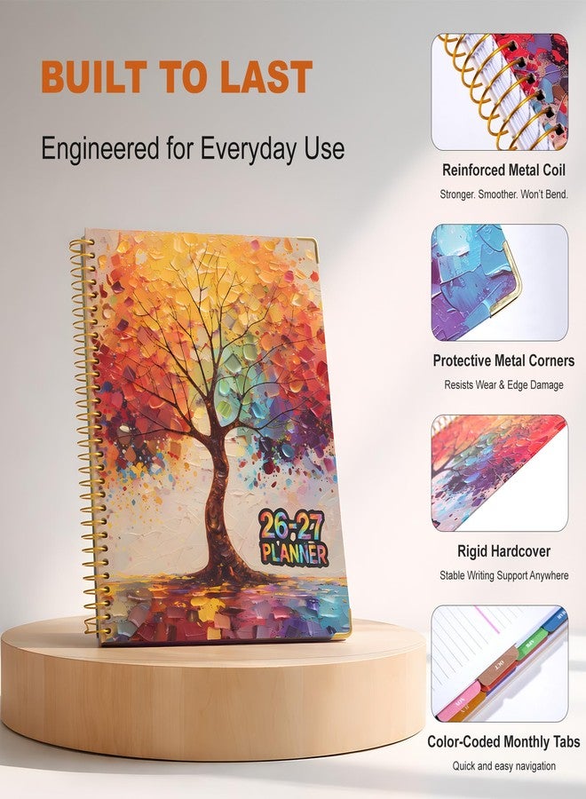 CAGIE Planner 2026-2027, 18 Month Weekly and Monthly Planner Calendar with Tabs, Jul 2026-Dec 2027, Large 8.5" x 11" A4 Hardcover Spiral Agenda Planner, Colorful Art Tree Design for Home, Work, School and Teacher - Image 5