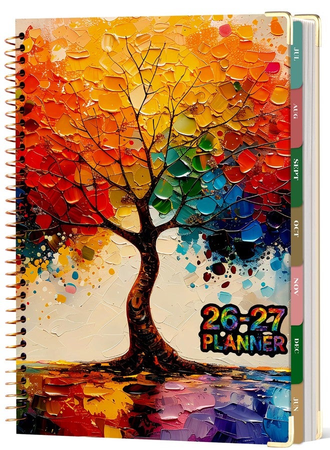 CAGIE Planner 2026-2027, 18 Month Weekly and Monthly Planner Calendar with Tabs, Jul 2026-Dec 2027, Large 8.5" x 11" A4 Hardcover Spiral Agenda Planner, Colorful Art Tree Design for Home, Work, School and Teacher - Image 1