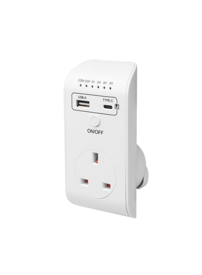 1pcs UK Smart Timing Socket Controller Automatic Power-off Programmable Countdown Timer Switch 230V Charger With USB Type-C - Image 2