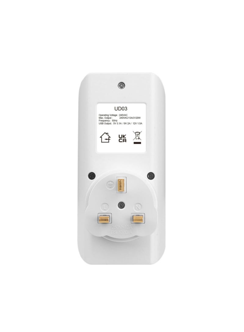 1pcs UK Smart Timing Socket Controller Automatic Power-off Programmable Countdown Timer Switch 230V Charger With USB Type-C - Image 5