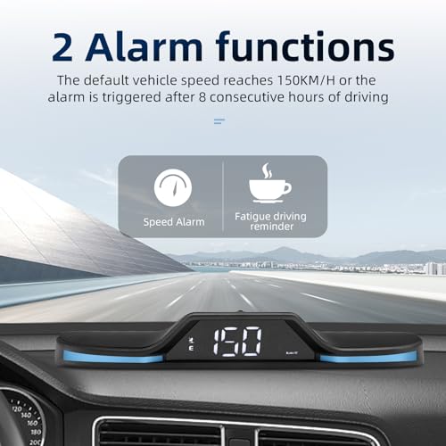 MAIMEIMI GPS Digital Speedometer for Car MAIMEIMI Head Up Display for Car HUD Speedometer MPH 5V with Compass, Time, Fatigue Driving Reminder, Overspeed Alarm for All Vehicle - Image 4
