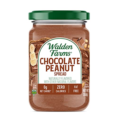 Walden Farms Chocolate Peanut Spread – Zero Calorie, Low Carb, Keto-Friendly, Vegan, Sugar-Free, Chocolate Peanut Flavor – 12 oz Bottle - Image 1