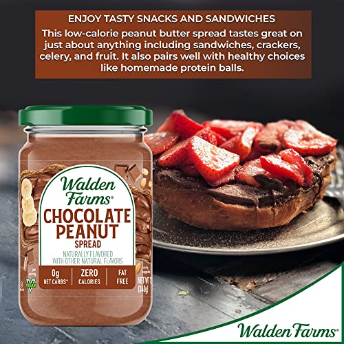 Walden Farms Chocolate Peanut Spread – Zero Calorie, Low Carb, Keto-Friendly, Vegan, Sugar-Free, Chocolate Peanut Flavor – 12 oz Bottle - Image 5