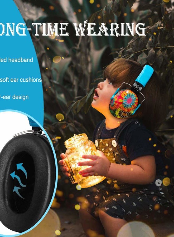 PROHEAR 032 Kids Ear Protection Safety Noise Earmuffs with NRR 25dB, Children Adjustable Headband Hearing Protectors for Monster Trucks, Sports Events, Concerts - Fireworks Pattern - Image 4