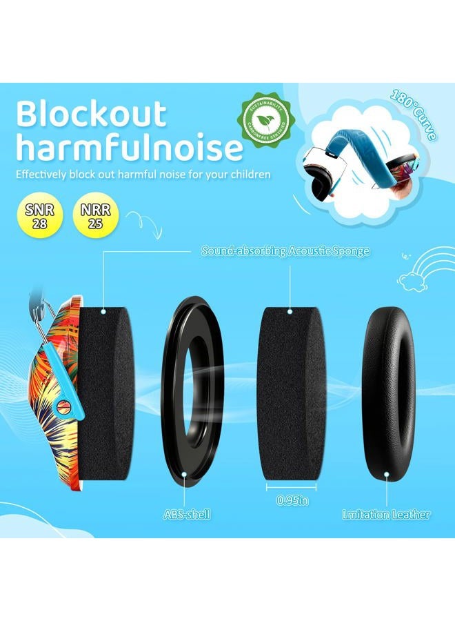 PROHEAR 032 Kids Ear Protection Safety Noise Earmuffs with NRR 25dB, Children Adjustable Headband Hearing Protectors for Monster Trucks, Sports Events, Concerts - Fireworks Pattern - Image 2