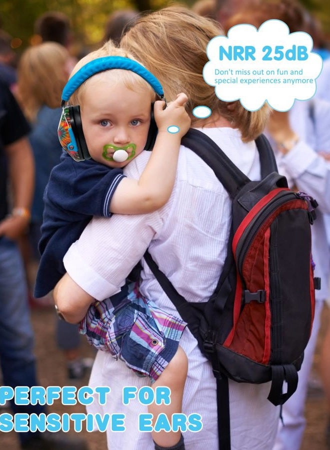PROHEAR 032 Kids Ear Protection Safety Noise Earmuffs with NRR 25dB, Children Adjustable Headband Hearing Protectors for Monster Trucks, Sports Events, Concerts - Fireworks Pattern - Image 3