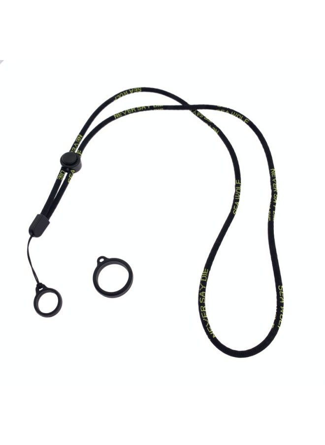 Generic - Suitable For Phantom Generation Four Generation Unlimited Five Generation Phantom Lanyard Silicone Ring Lanyard Hanging Recording Pen Key Lanyard-Color:Sea Wolf Lanyard Black (with Silicone Ring) - Image 1